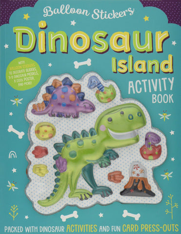Balloon Sticker Activity Books : Dinosaur Island - Paperback