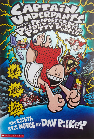 Captain Underpants #8 : Captain Underpants and the Preposterous Plight of the Purple Potty People - Kool Skool The Bookstore