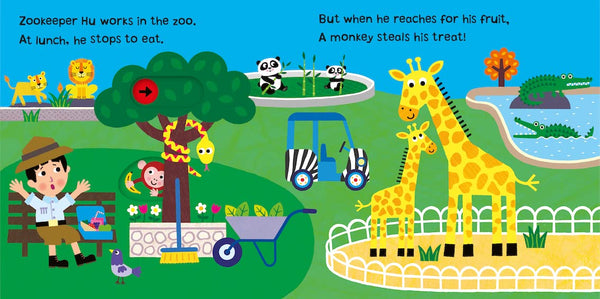 At The Zoo (Hide And Seek Stories) - Board Book