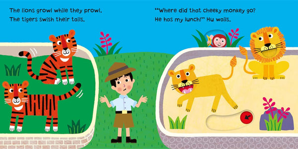 At The Zoo (Hide And Seek Stories) - Board Book