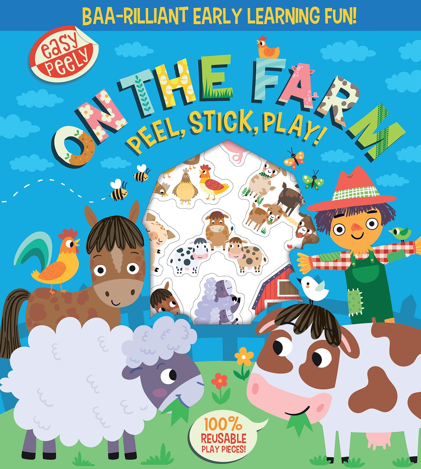 Easy Peely On the Farm - Peel, Stick, Play! - Board book