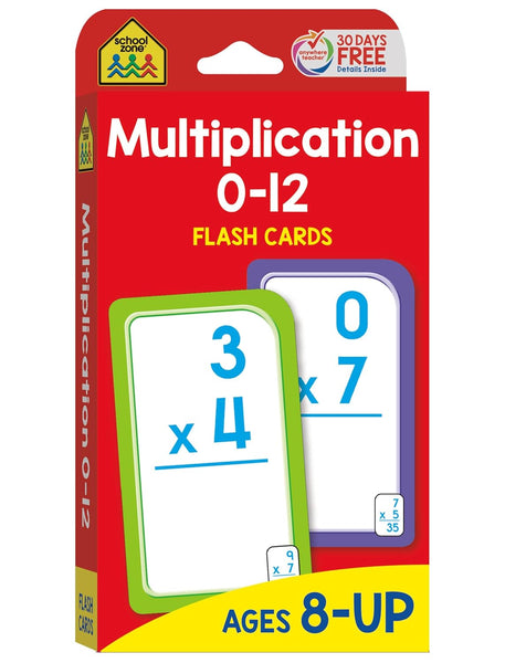 School Zone Multiplication 0-12 Flash Cards