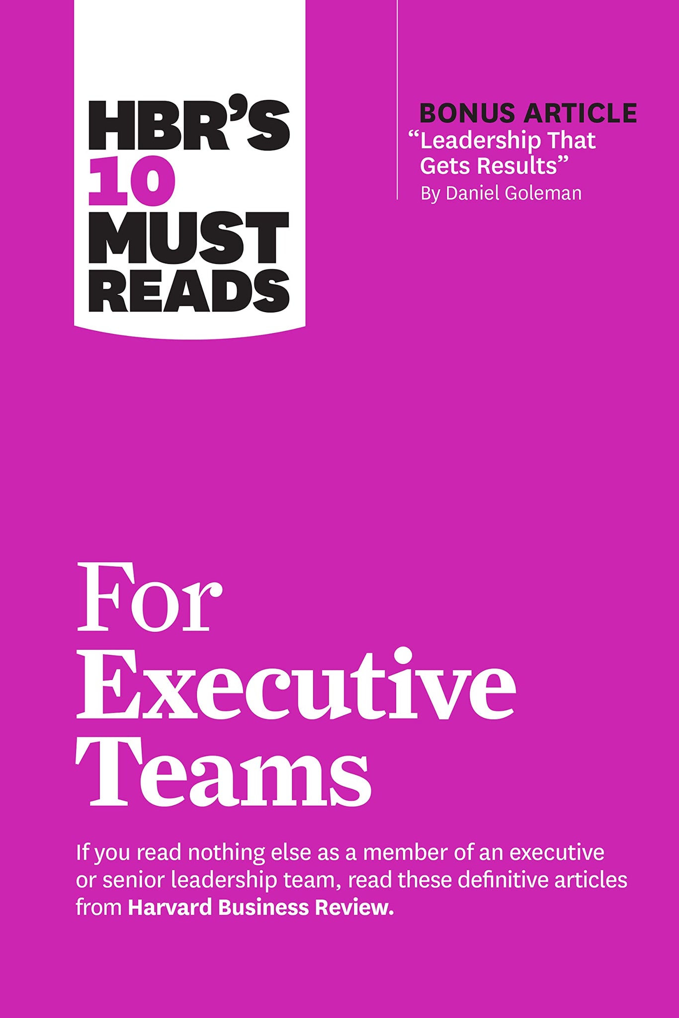 HBR's 10 Must Reads for Executive Teams - Paperback