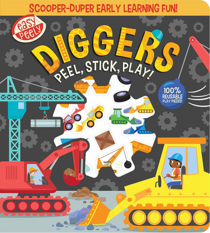 Easy Peely Diggers - Peel, Stick, Play! - Board book