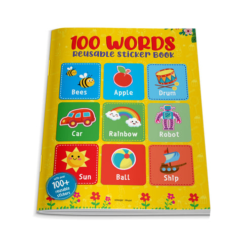 100 Words Reusable Sticker Book For Children - Paperback