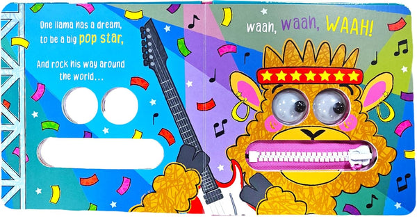 WOBBLY-EYE ZIPPER BOOKS: LA LA LLAMAS! - Hardback