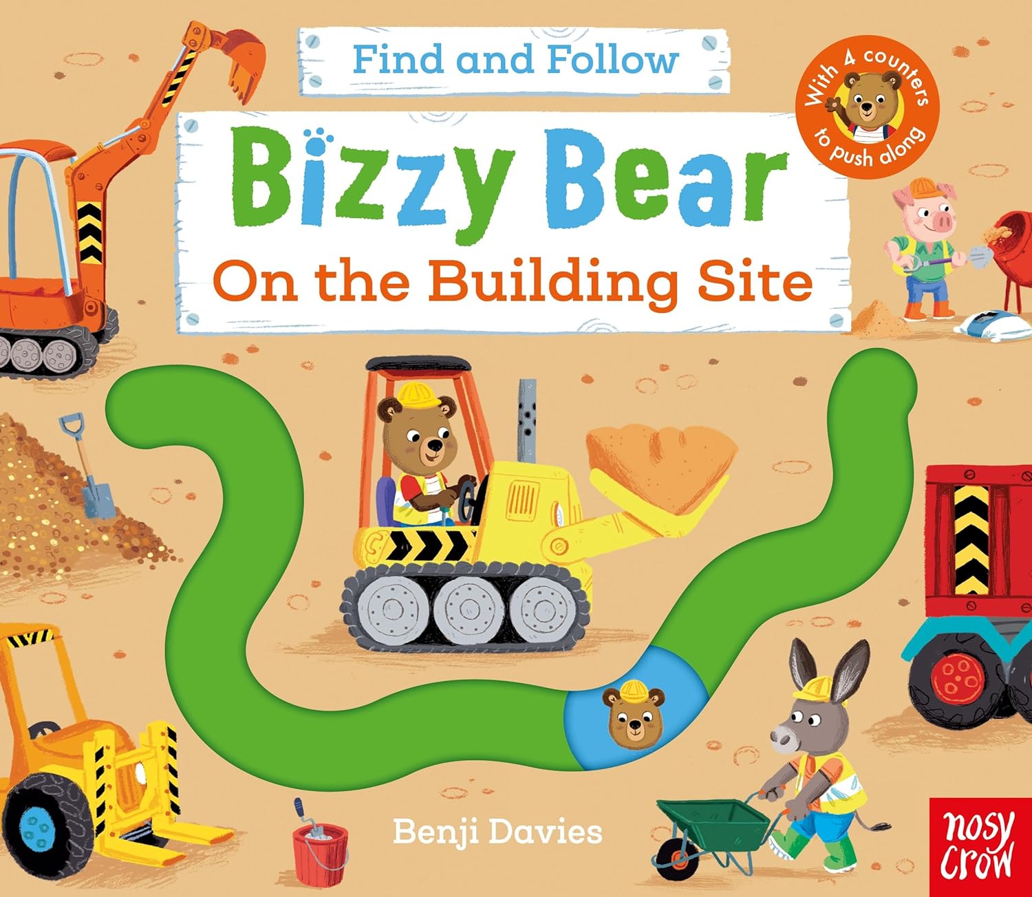 Bizzy Bear : Find and Follow On the Building Site - Board book