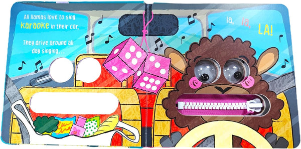 WOBBLY-EYE ZIPPER BOOKS: LA LA LLAMAS! - Hardback