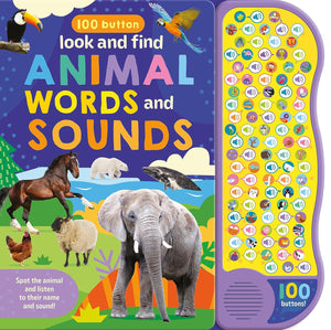 100 Button Look & Find Animal Words & Sounds - Hardback