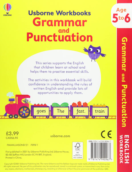 Usborne Workbooks Grammar and Punctuation 5-6 - Paperback