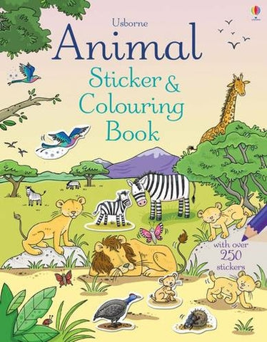 Usborne Animal Sticker And Colouring Book - Paperback