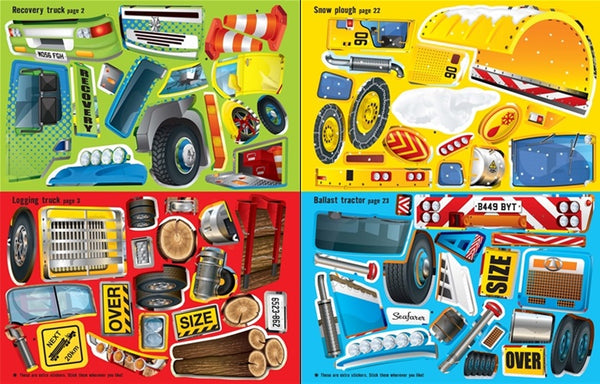 Usborne Build Your Own Trucks Sticker Book - Paperback