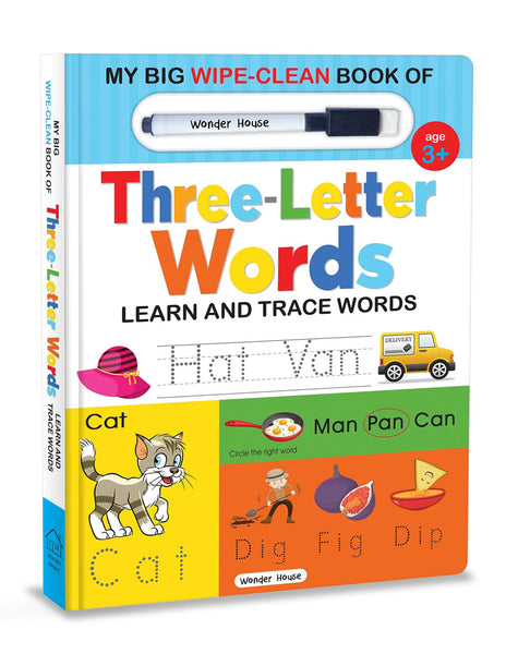 My Big Wipe And Clean Book of Three Letter Words for Kids : Learn And Trace Words - Board Book
