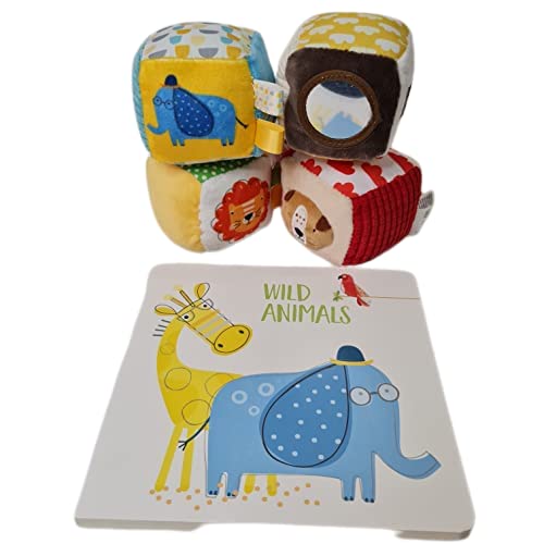 Book And Soft Play Blocks Wild Animals - Rag Books