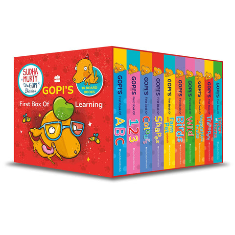 Gopi's First Box of Learning: Based on Gopi the dog, from Sudha Murty's Gopi Diaries! Boxset of 10 Early Learning Board Books