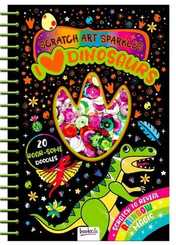 Scratch Art Sparkles I Love Dinosaurs