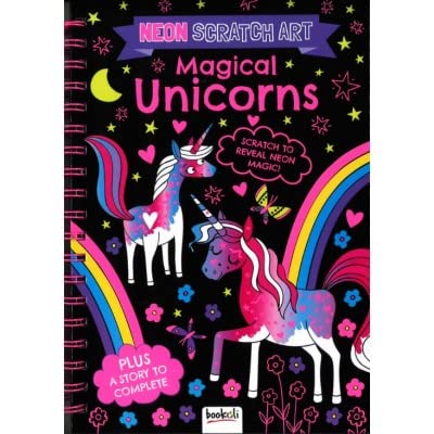 Neon Scratch Art Magical Unicorns - Paperback