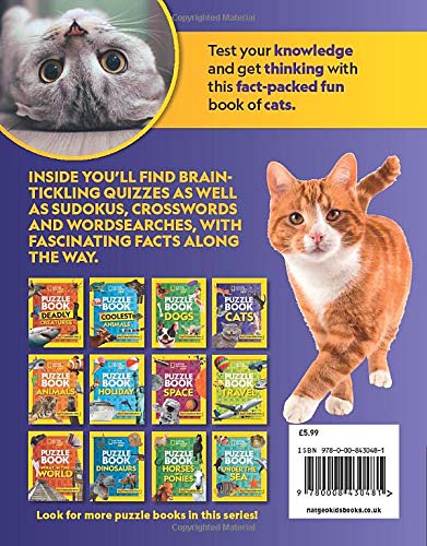 Puzzle Book Cats: Brain-tickling quizzes, sudokus, crosswords and wordsearches (National Geographic Kids) - Paperback