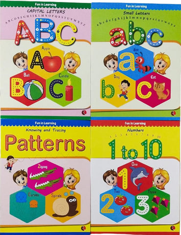 Write And Practice Capital Letters, Small Letters, Patterns And Numbers 1 To 10. (A Set Of 4 Books) - Hardback