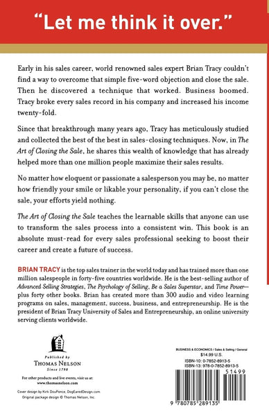 The Art of Closing the Sale - Paperback