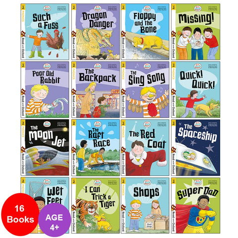 Biff, Chip And Kipper Level Stage 2 Read With Oxford: 4+: 16 Books Collection Set - Paperback