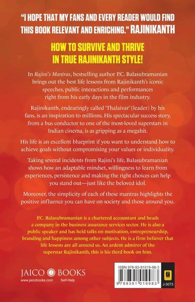 Rajini's Mantras : Life Lessons from one of India’s most-loved Superstars - Hardback