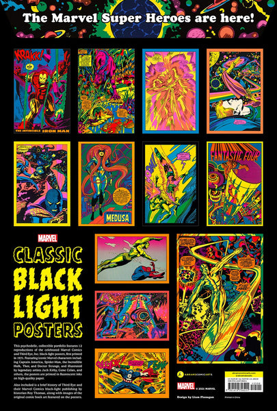Marvel Classic Black Light Collectible Poster Portfolio - Hardback