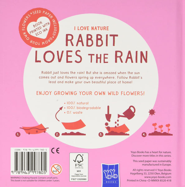 I Love Nature : Rabbit Loves The Rain - Board Book