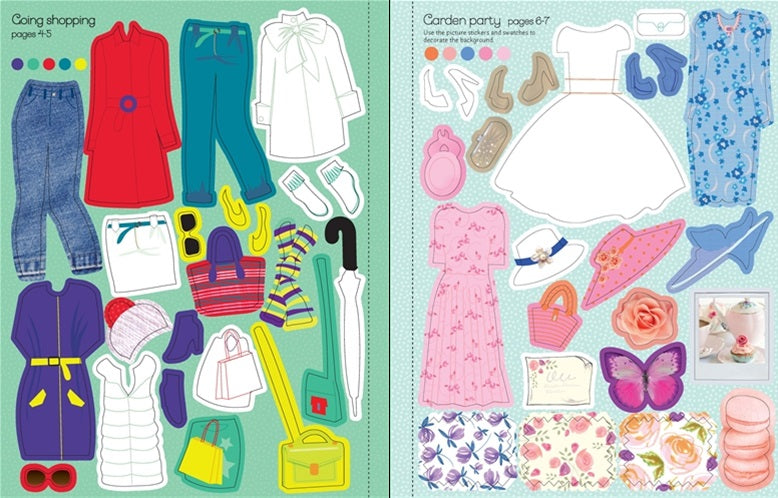 white christmas dresses Usborne's Dolly Dressing Fashion Designer London Sticker Book main image 1