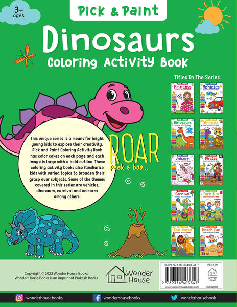 Pick And Paint Colouring Activity Books For Kids : Dinosaur - Paperback