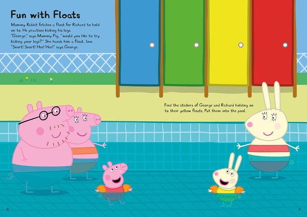 Peppa Pig : Peppa Goes Swimming Sticker Story Book- Paperback
