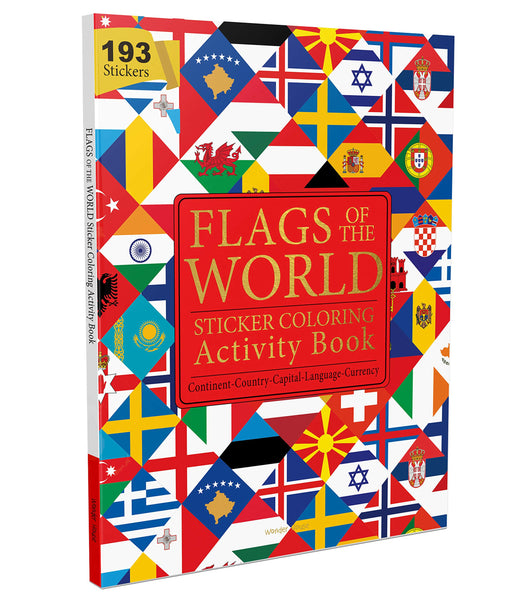 Flags of the World - Sticker Coloring Activity Book - Paperback