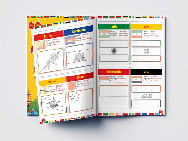 Flags of the World - Sticker Coloring Activity Book - Paperback