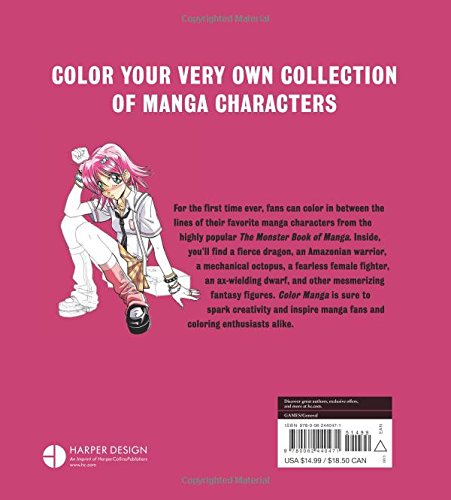 Color Manga : The Monster Manga Coloring Book - Paperback