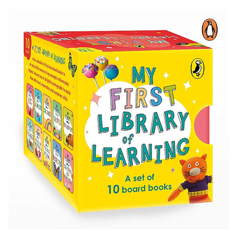 My First Library of Learning: Box set, Complete collection of 10 early learning board books for super kids, 0 to 3 | ABC, Colours, Opposites, Numbers, Animals (homeschooling/preschool/baby, toddler) - Board book