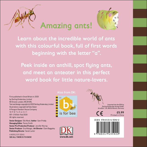 DK : A is for Ant - Board Book - Kool Skool The Bookstore