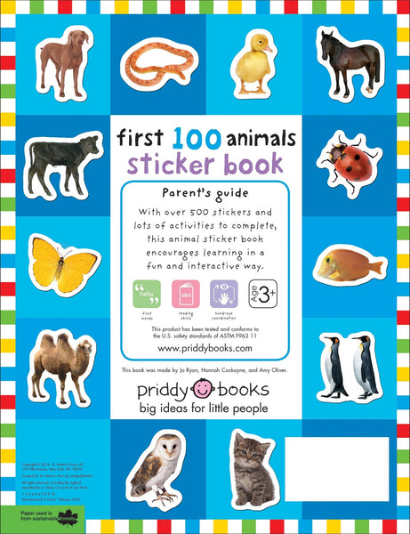 First 100 Animals Sticker Book - Paperback - Kool Skool The Bookstore