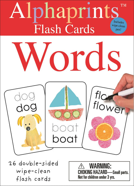 Alphaprints : Wipe Clean Flash Cards Words - Board book
