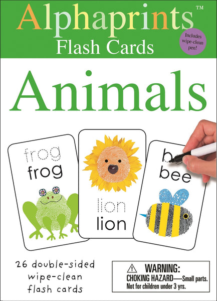 Alphaprints : Wipe Clean Flash Cards Animals - Board Book
