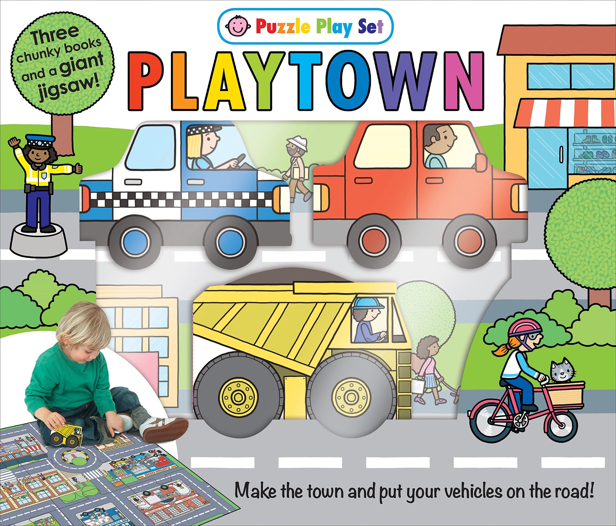 Puzzle Play Set : Playtown : Three Chunky Books and a Giant Jigsaw Puzzle! - Board book