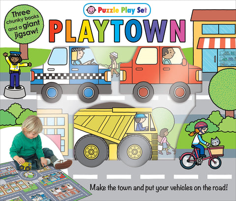 Puzzle Play Set : Playtown : Three Chunky Books and a Giant Jigsaw Puzzle! - Board book