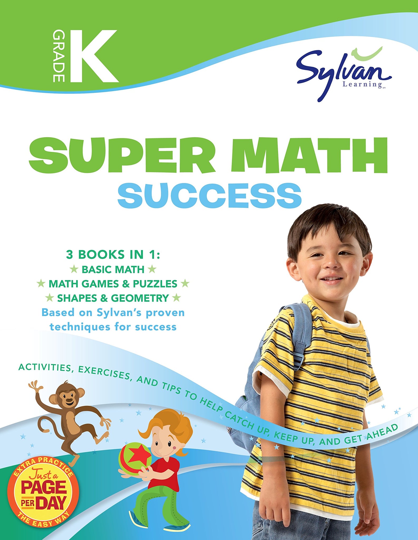 Kindergarten Jumbo Math Success Workbook : 3 Books in 1 --Basic Math, Math Games and Puzzles, Shapes and Geometry; Activities, Exercises, and Tips to ... and Get Ahead (Sylvan Math Jumbo Workbooks) - Paperback