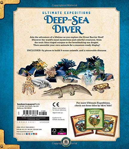 Ultimate Expeditions Deep-Sea Diver: Includes 63 pieces to build 8 ocean animals, and a removable diorama! - Hardback