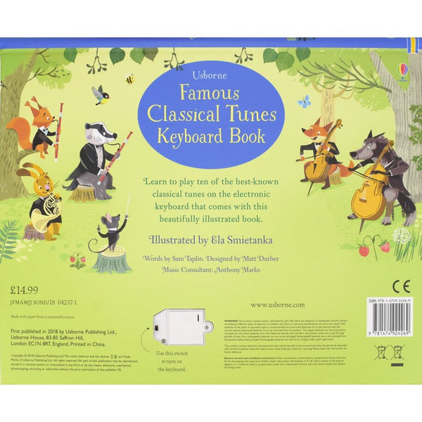Usborne Famous Classical Tunes Keyboard Book - Hardback