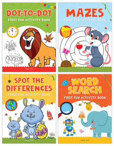 My First Fun Activity Boxset of 4 Books : Spot the Difference, Mazes, Word Search & Dot to Dot - Paperback