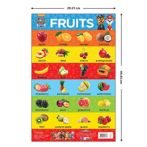 Paw Patrol : My First Early Learning 10 Charts for Children : Learn with Paw Pups (Alphabet, Animals, Birds, Colors, Fruits, Numbers, Opposites, Shapes, Transport, Vegetables) - Paperback