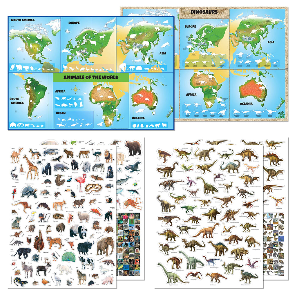 Incredible Sticker Atlas: Dinosaurs And Animals - Paperback